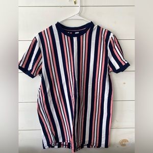 San Francisco Pink and Navy Blue Vertical striped t-shirt
